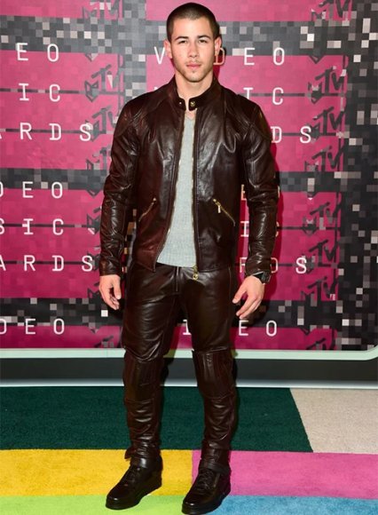 men's black leather pants