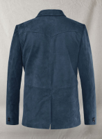 (image for) Blue Suede Western Leather Blazer