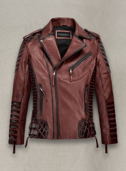 Charles Burnt Maroon Leather Jacket