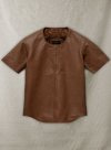 Crocodile Brown Leather T-Shirt