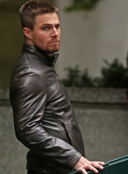 Buy Mens Green Arrow Inspired Leather Jacket