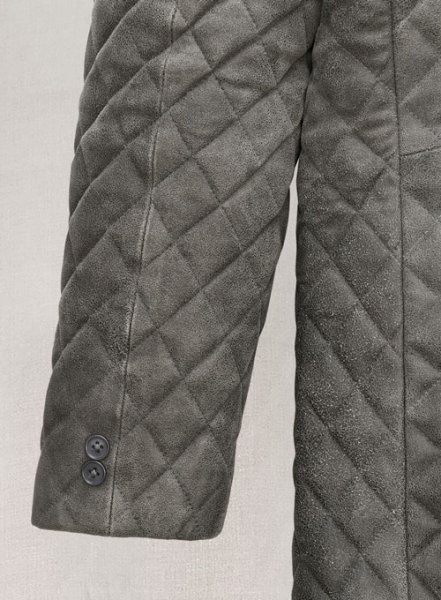 (image for) Vintage Dirty Gray Bocelli Quilted Leather Blazer