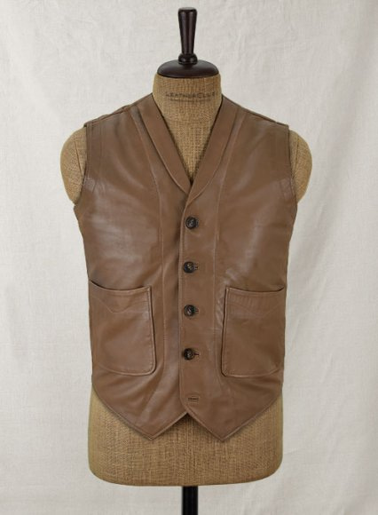 (image for) Shawl Lapel Leather Vest