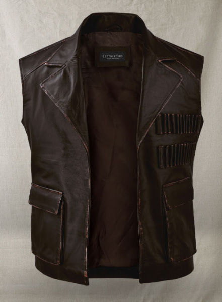 (image for) Rubbed Dark Brown Sean Connery Leather Vest