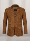 (image for) Soft Caramel Brown Suede Leather Blazer - #712