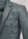 Soft Sherpa Gray Washed and Wax Leather Blazer - #712