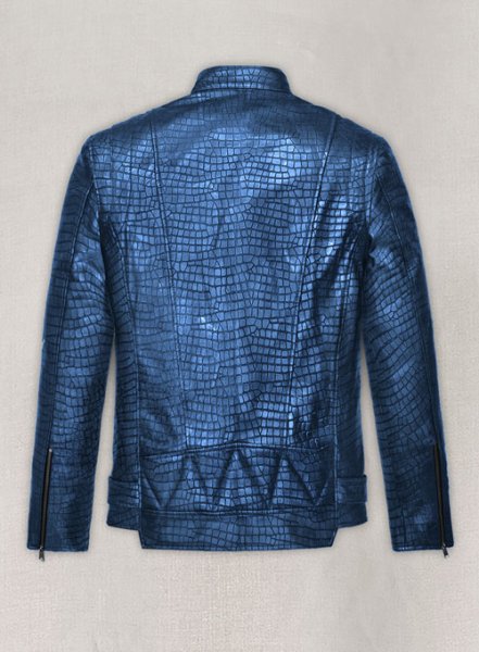 (image for) Phantom Croc Metallic Blue Leather Jacket