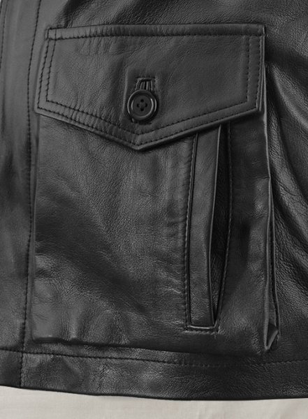 (image for) Black Jensen Ross Ackles Supernatural Season 7 Leather Jacket