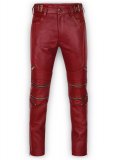 Outlaw Burnt Maroon Leather Pants : LeatherCult: Genuine Custom