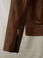(image for) Spanish Brown Michael Fassbender Leather Jacket #2