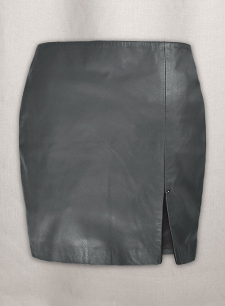 (image for) Soft Gray Adjustable Slit Leather Skirt