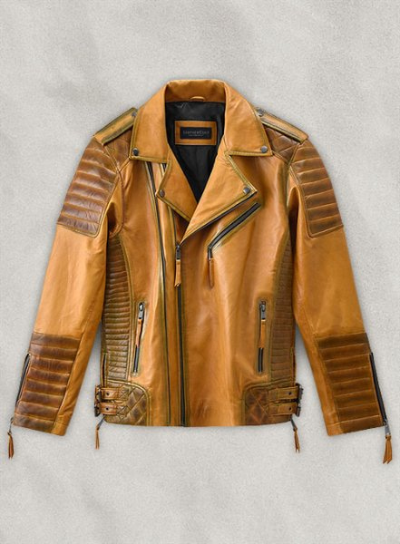 Charles Burnt Mustard Leather Jacket : LeatherCult: Genuine Custom