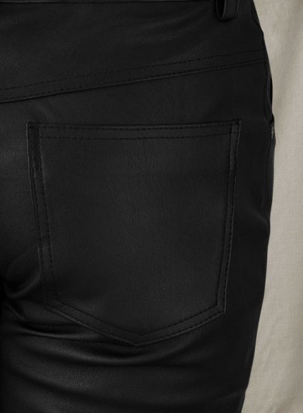 (image for) Black Stretch Leather Jeans