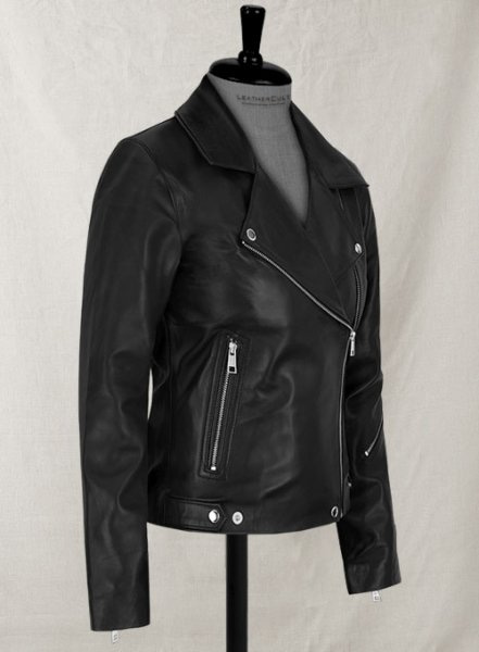 Rihanna White Biker Leather Jacket