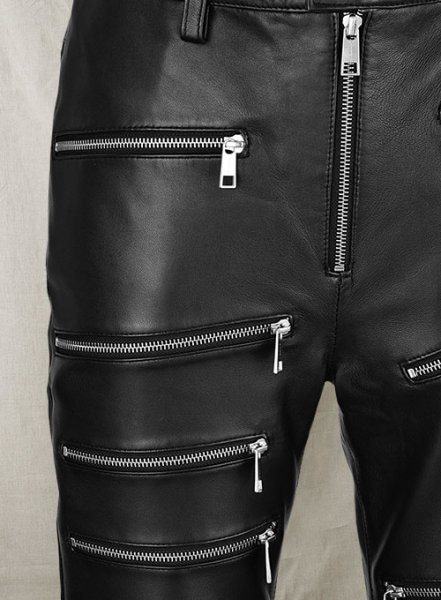 (image for) Leather Zipper Jeans - Style # 9