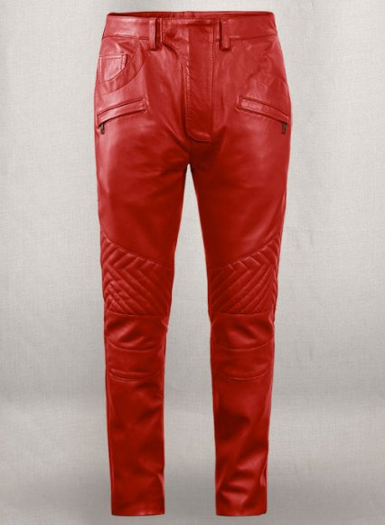 Mens shiny leather on sale pants