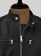Distressed Black Scott Adkins Accident Man Leather Jacket
