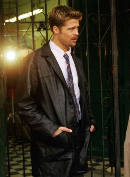 Brad Pitt Se7en Leather Trench Coat