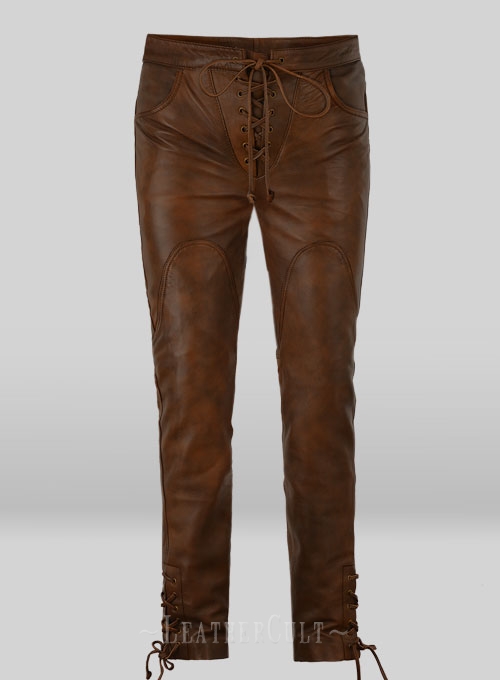 Cowboy Lace up Leather Pants - Click Image to Close