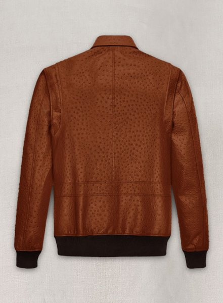 Tan Brown Ostrich Ansel Elgort The Fault In Stars Leather Jacket