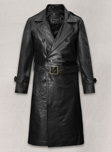 Chris Evans Red One Leather Trench Coat : LeatherCult: Genuine Custom  Leather Products, Jackets for Men & Women