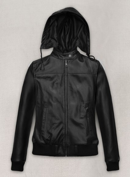 Symphony Detachable Hood Leather Jacket