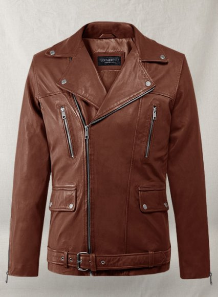 Dauntless Tan Biker Leather Jacket