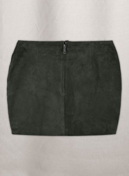 Gray Suede Bossy Buckle Leather Skirt - #443