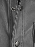 (image for) Gray Leather Shirt Jacket - #1S