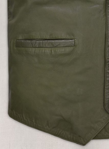(image for) Basicallo Green Washed and Wax Leather Vest # 301