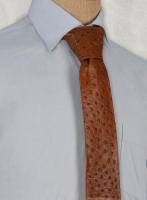 (image for) Brown Ostrich Leather Tie