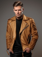 (image for) Charles Burnt Mustard Leather Jacket