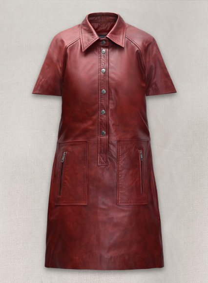 Renee Leather Shirt Dress - # 764