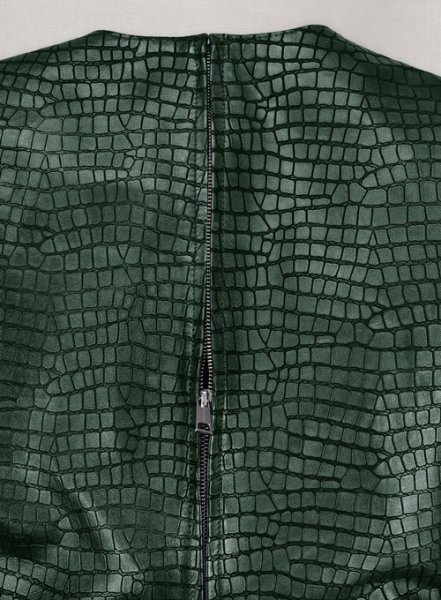 (image for) Croc Metallic Green Cacoon Leather Dress - # 757