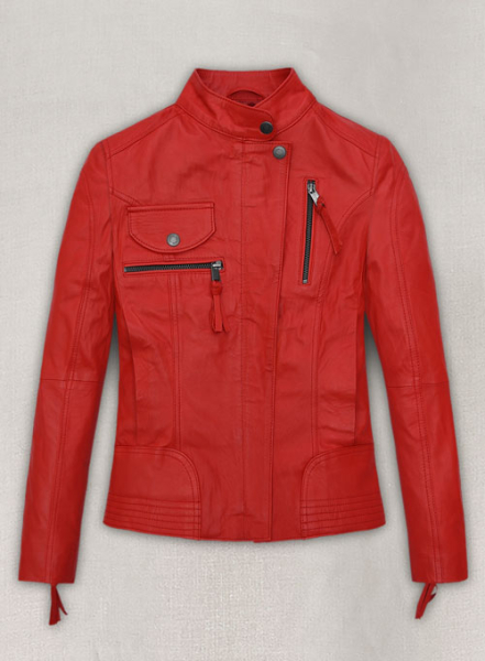 (image for) Soft Blood Red Washed and Wax Leather Jacket # 520