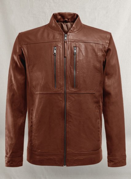 Thunder Storm Tan Biker Leather Jacket Thunder Storm Tan Biker Leather Jacket