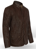 (image for) Wrinkled Brown Hugh Jackman Real Steel Leather Jacket
