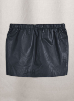 (image for) Soft Deep Blue Leather Skirt With Elastic Waist
