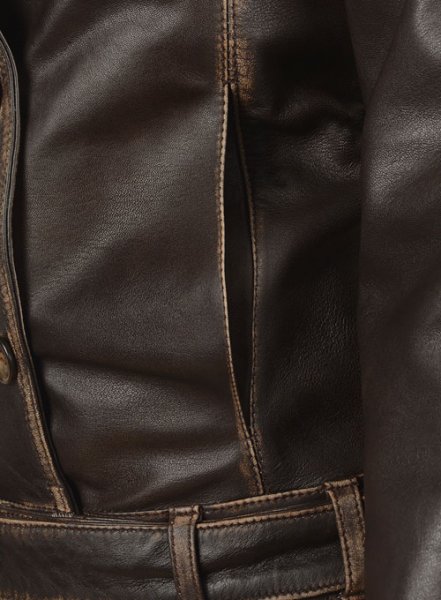 (image for) Rubbed Brown Captain America Scarlett Johansson Leather Jacket