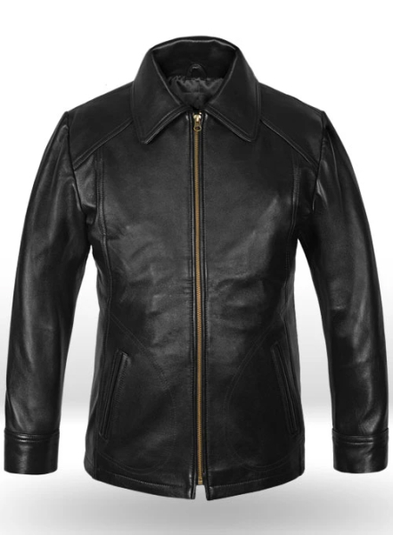 (image for) Thick Black Joseph Levitt Inception Leather Jacket