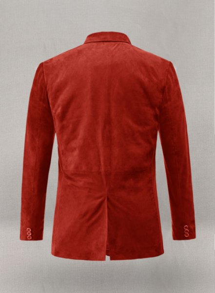 Soft Lava Red Suede Leather Blazer