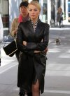 Margot Robbie Wolf Of Wall Street Leather Long Coat
