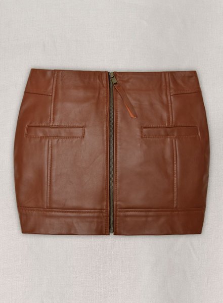 (image for) Tan Brown Vicious Leather Skirt # 483