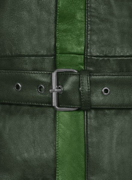 (image for) Vintage Green Aiden Pearce Watch Dog Leather Trench Coat