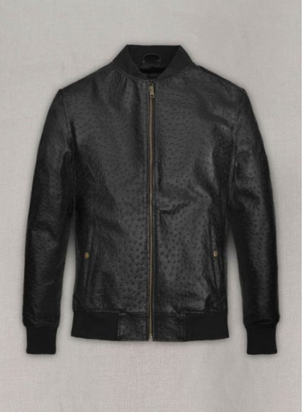 Black Ostrich Tom Cruise Leather Jacket #2