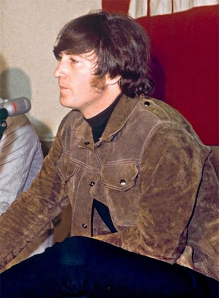 Brown Mans Beatles John Lennon Motorcycle Vintage Suede Leather Biker Jacket