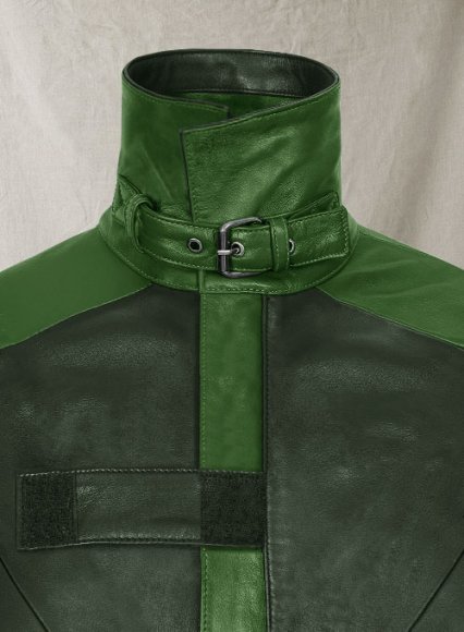 (image for) Vintage Green Aiden Pearce Watch Dog Leather Trench Coat