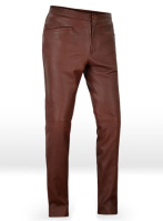 Outlaw Burnt Maroon Leather Pants : LeatherCult: Genuine Custom