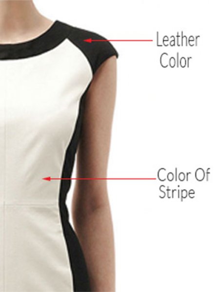 Color Block Leather Dress - # 754