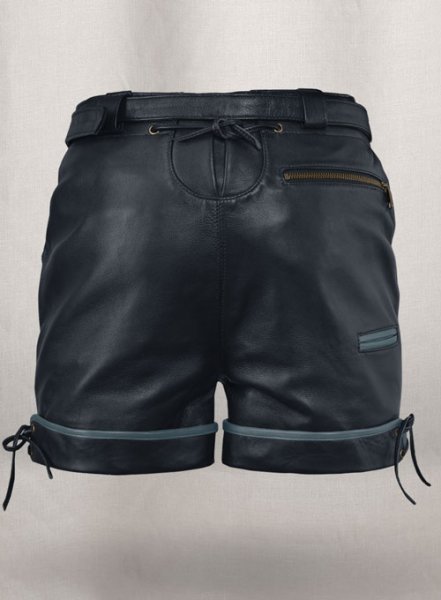 (image for) Dark Blue Leather Cargo Shorts Style # 364